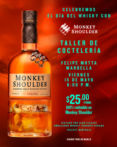 TALLER DE COCTELERIA CON MONKEY SHOULDER - WORLD WHISKY DAY