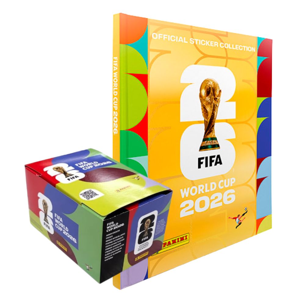 Combo Album Tapa Dura Gold + Caja de Figuritas Panini FIFA 2026